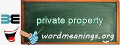 WordMeaning blackboard for private property